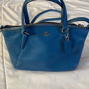 Coach Crossbody Leather Baby Blue Purse Bag